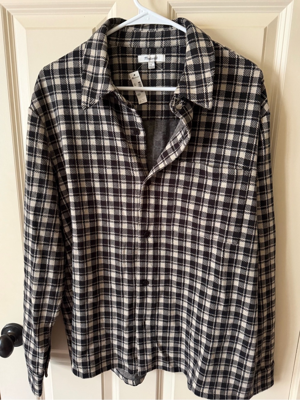 Madewell Black and White Plaid Men's Button-Down Shirt